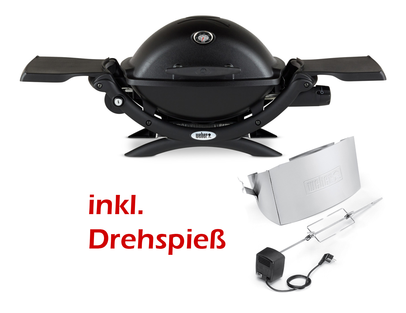 Weber Q 1200 Black Line inkl. Drehspieß